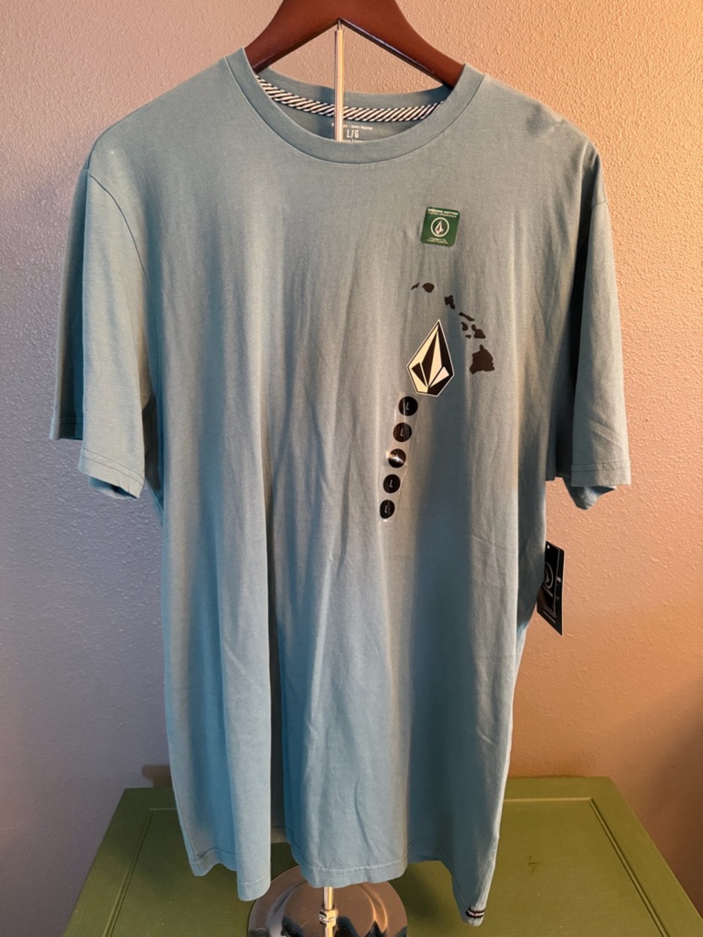 Volcom Men's Short Sleeve Logo Tee - Seafoam Blue